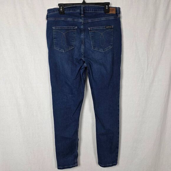 Calvin Klein High Rise Skinny Jeans Size 16 Blue - Picture 3 of 10